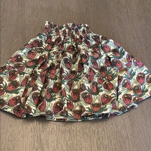 Kate Quinn Pink and Green Floral Kids Skirt